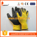 Algodón / Poliéster Liner Crinkle guantes de látex (DKL328)